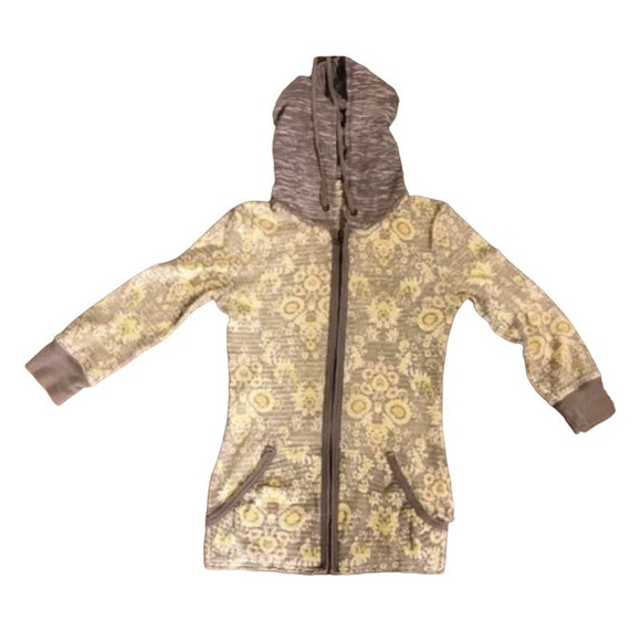 Free People Floral Print Waffle Thermal Zip Front Hoodie - Picture 5 of 12